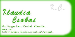 klaudia csobai business card